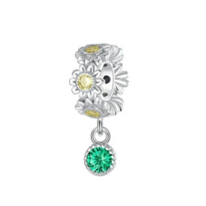 Sunflower Round Bracelet Charm Sterling Silver 925 Lucky Luck Jewelry Gift
